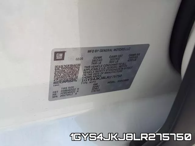1GYS4JKJ8LR275750 фото 2