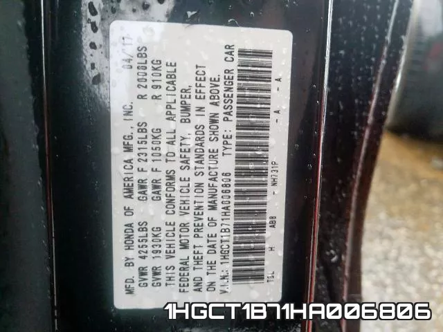 1HGCT1B71HA006806 фото 2