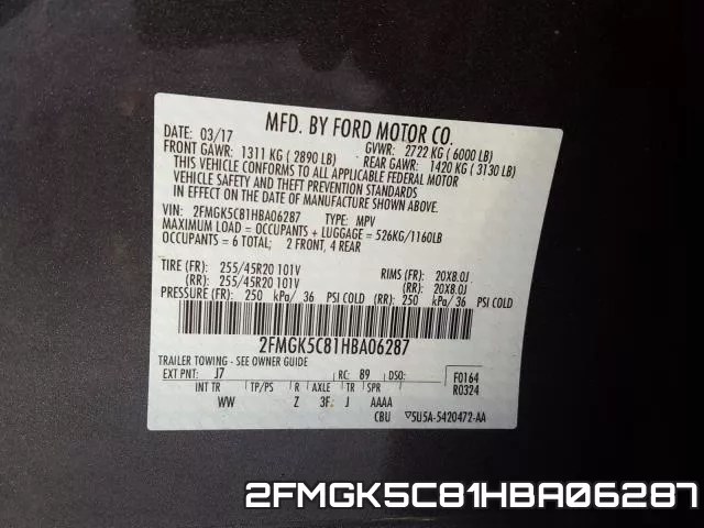 2FMGK5C81HBA06287 фото 2