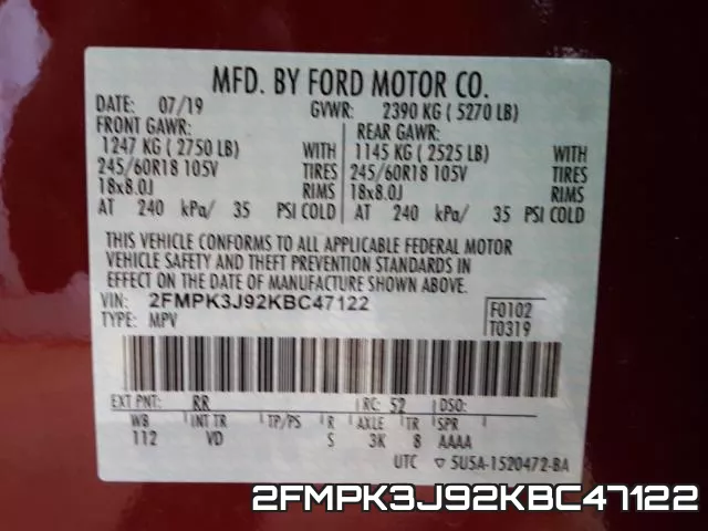 2FMPK3J92KBC47122 фото 2