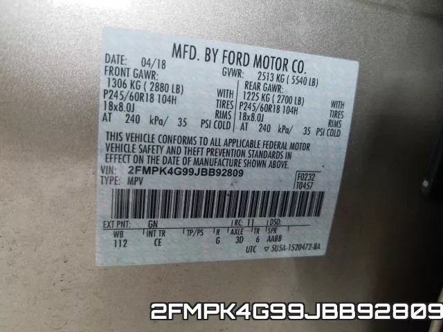 2FMPK4G99JBB92809 фото 2