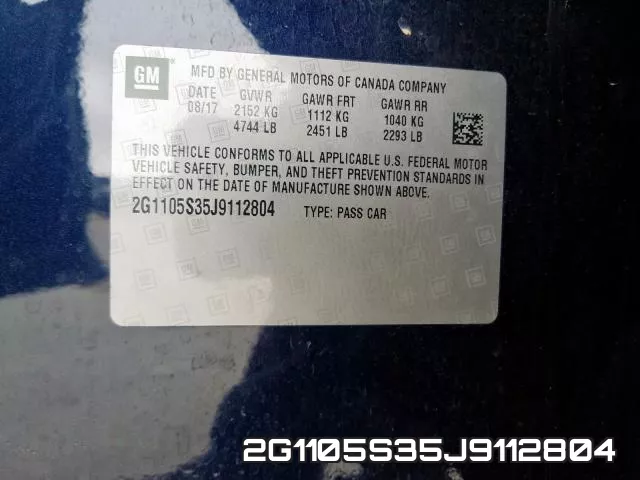 2G1105S35J9112804 фото 2
