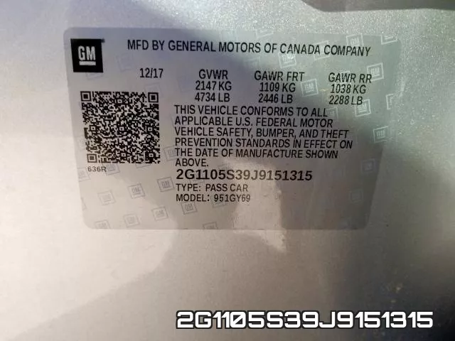 2G1105S39J9151315 фото 2