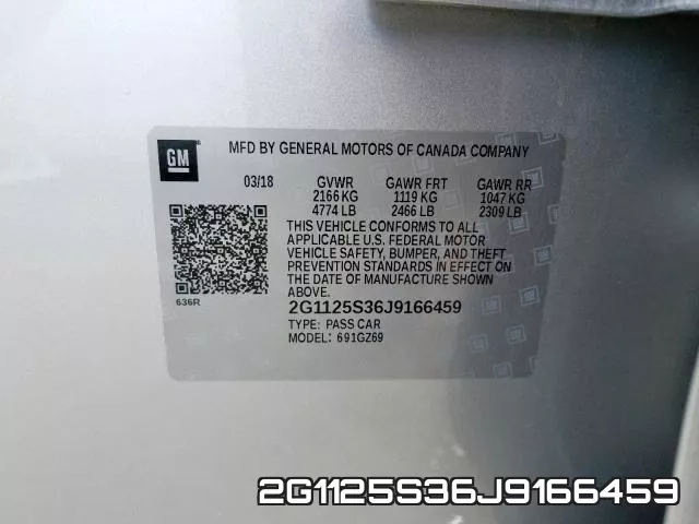 2G1125S36J9166459 фото 2