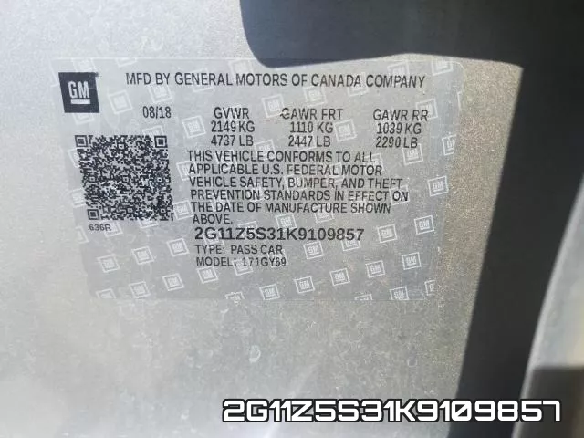 2G11Z5S31K9109857 фото 2