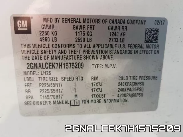 2GNALCEK7H1575209 фото 2