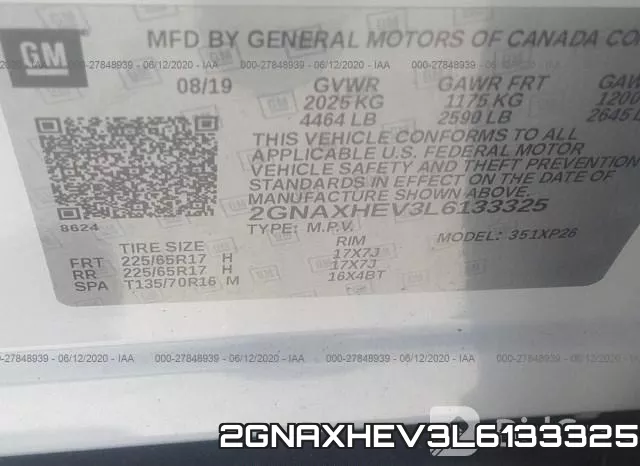 2GNAXHEV3L6133325 фото 10