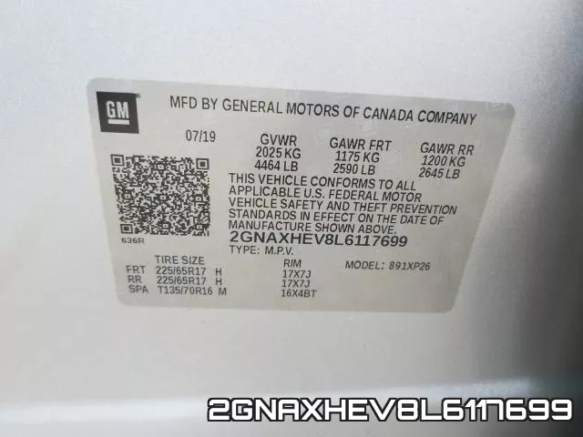 2GNAXHEV8L6117699 фото 2