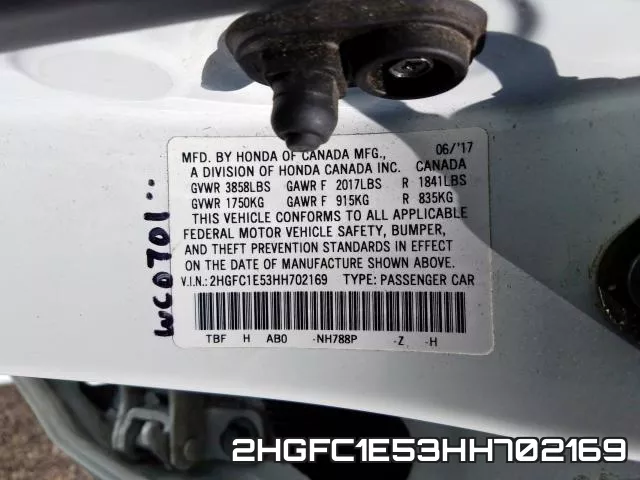 2HGFC1E53HH702169 фото 2