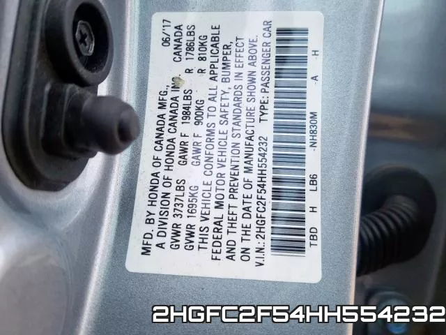 2HGFC2F54HH554232 фото 2