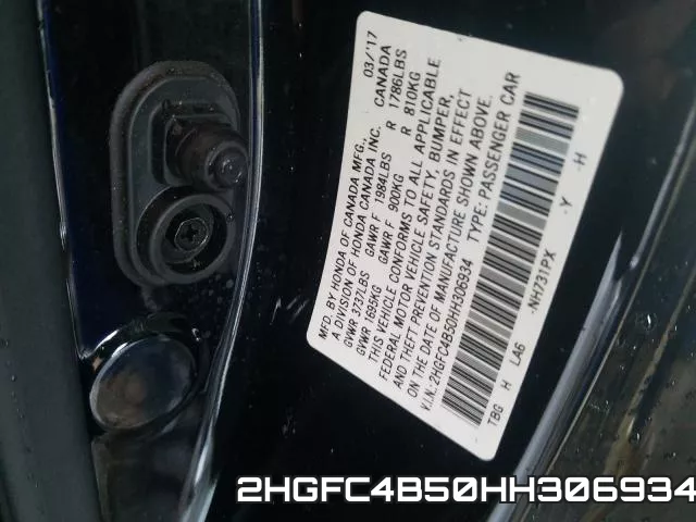 2HGFC4B50HH306934 фото 2
