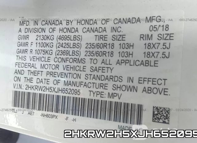 2HKRW2H5XJH652095 фото 10