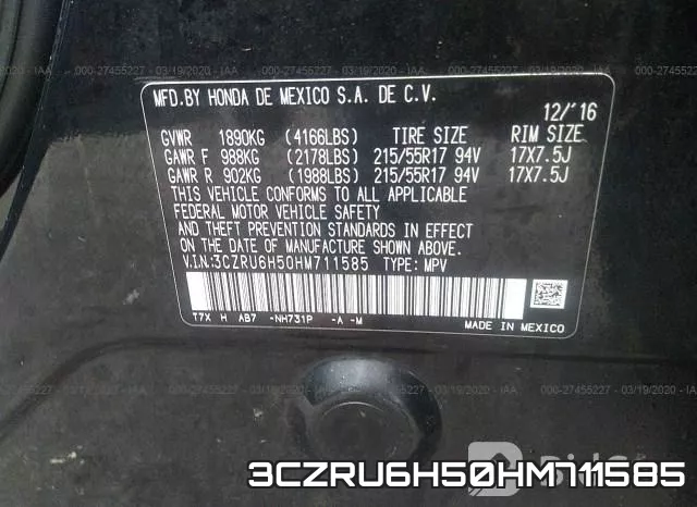 3CZRU6H50HM711585 фото 10