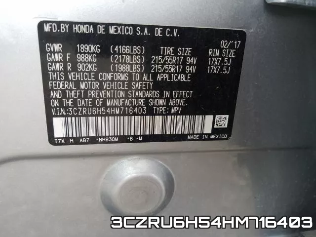 3CZRU6H54HM716403 фото 2