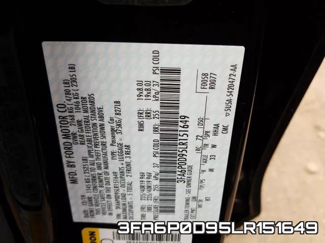 3FA6P0D95LR151649 фото 2