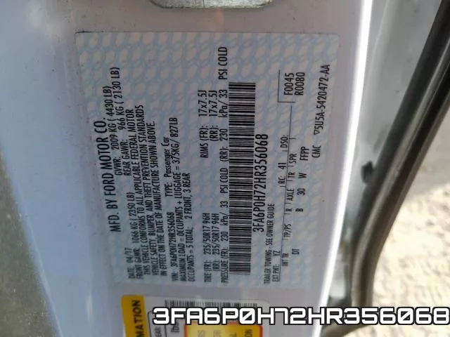 3FA6P0H72HR356068 фото 2