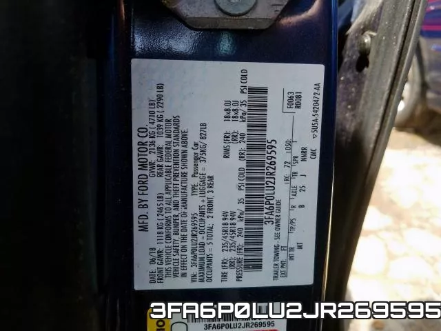 3FA6P0LU2JR269595 фото 2