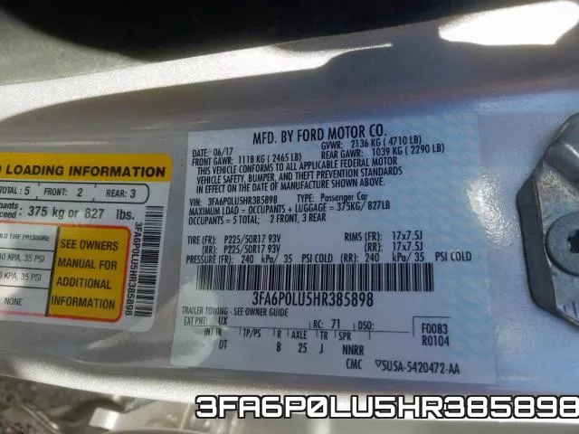 3FA6P0LU5HR385898 фото 2