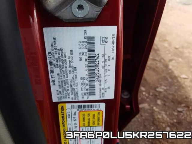 3FA6P0LU5KR257622 фото 2