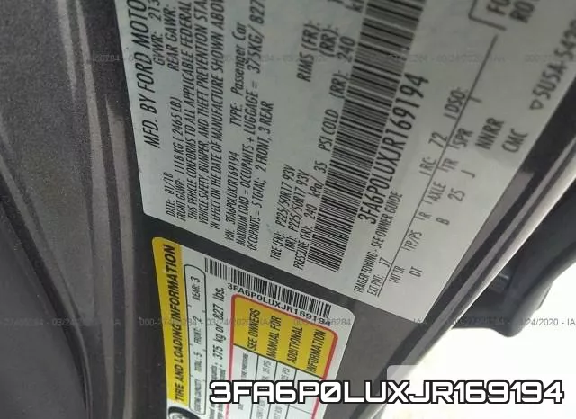 3FA6P0LUXJR169194 фото 10