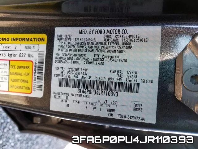 3FA6P0PU4JR110393 фото 2