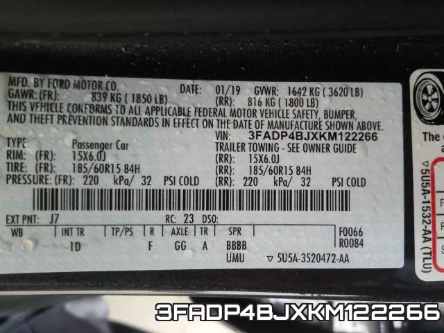 3FADP4BJXKM122266 фото 2