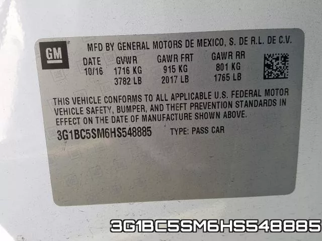 3G1BC5SM6HS548885 фото 2