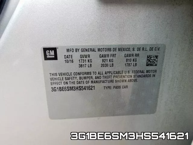 3G1BE6SM3HS541621 фото 2