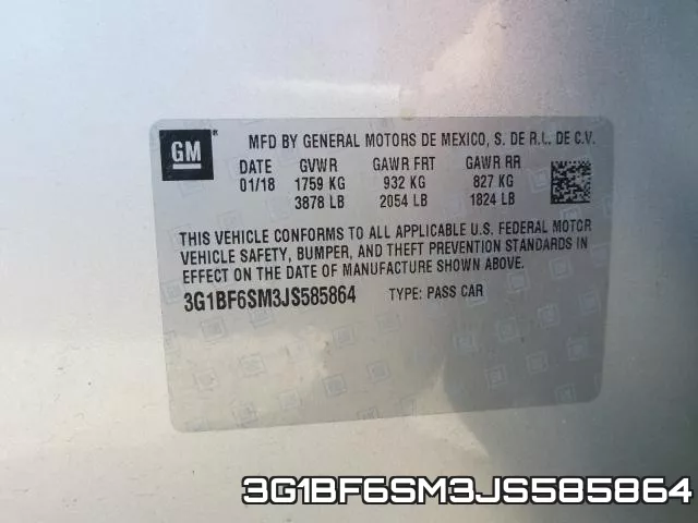 3G1BF6SM3JS585864 фото 2