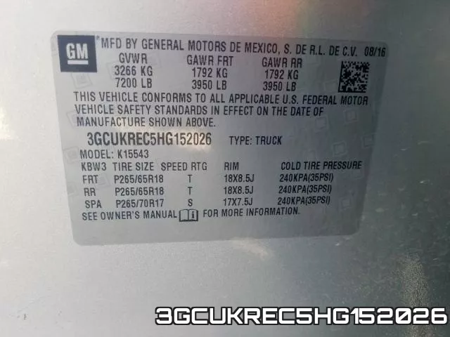 3GCUKREC5HG152026 фото 2