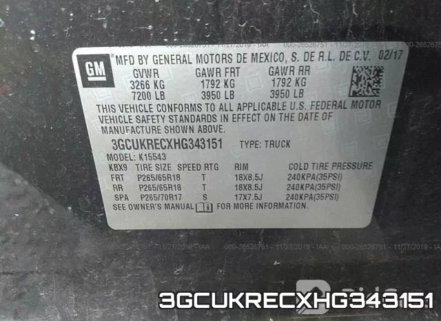 3GCUKRECXHG343151 фото 10