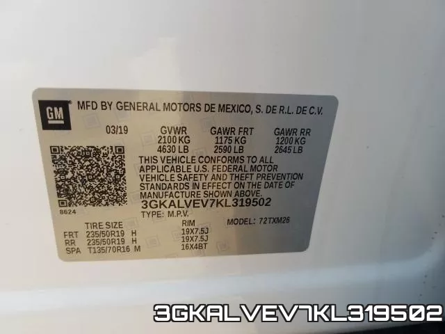 3GKALVEV7KL319502 фото 2