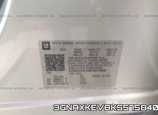 3GNAXKEV8KS575840 фото 10