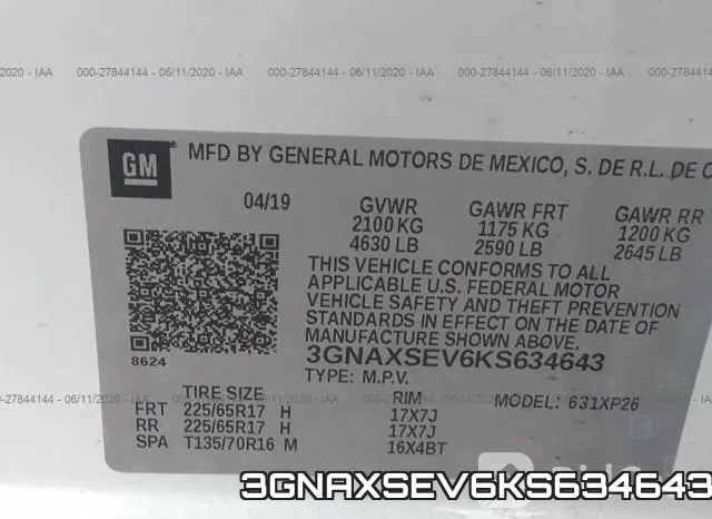 3GNAXSEV6KS634643 фото 10