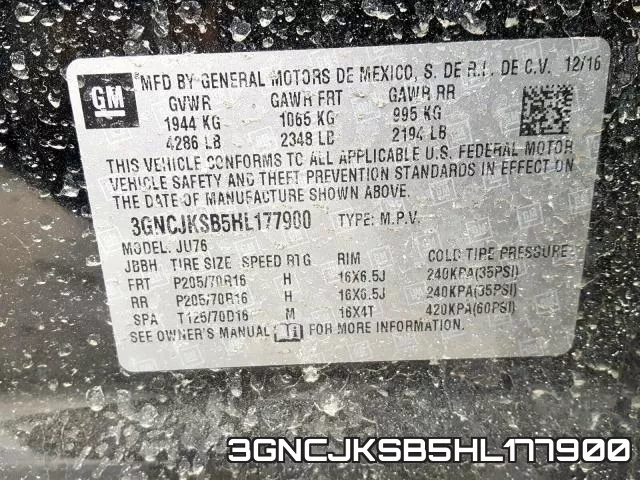 3GNCJKSB5HL177900 фото 2