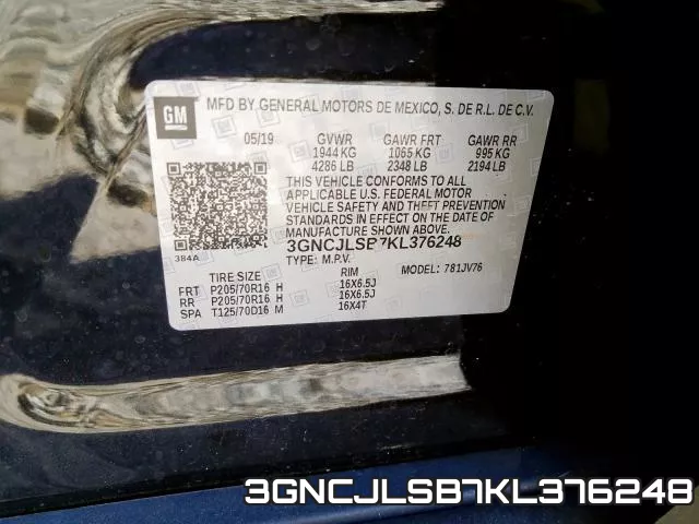 3GNCJLSB7KL376248 фото 2