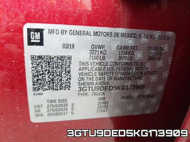 3GTU9DED5KG173909 фото 2