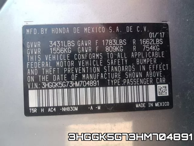 3HGGK5G73HM704891 фото 2