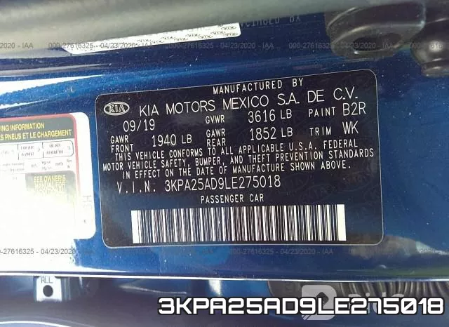 3KPA25AD9LE275018 фото 10