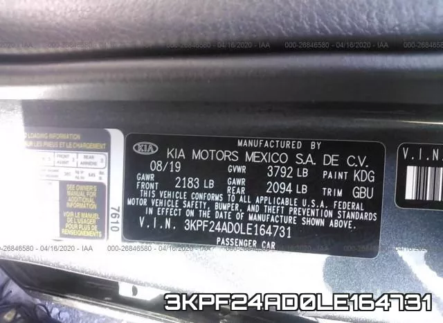 3KPF24AD0LE164731 фото 10