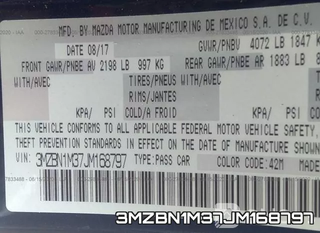 3MZBN1M37JM168797 фото 10