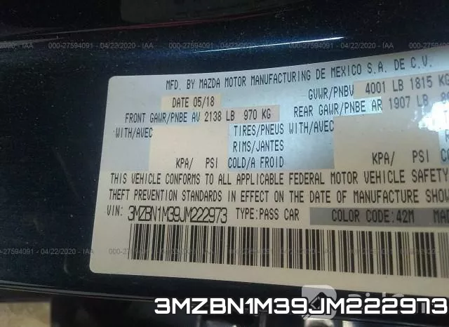 3MZBN1M39JM222973 фото 10