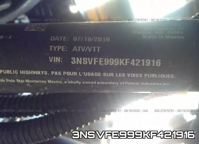 3NSVFE999KF421916 фото 2
