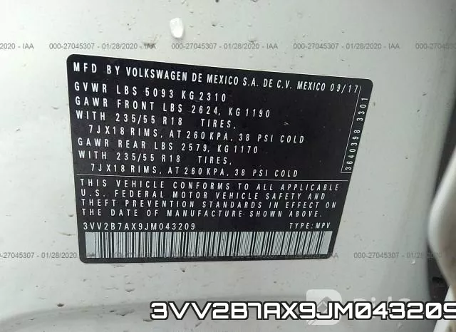 3VV2B7AX9JM043209 фото 10