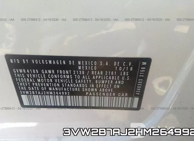 3VW2B7AJ2HM264992 фото 10