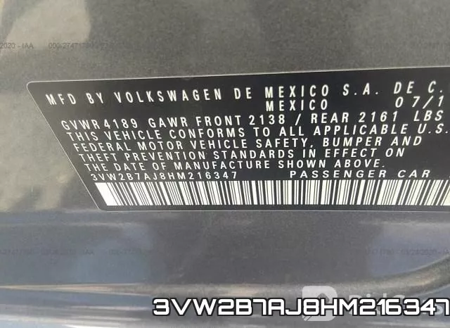 3VW2B7AJ8HM216347 фото 10