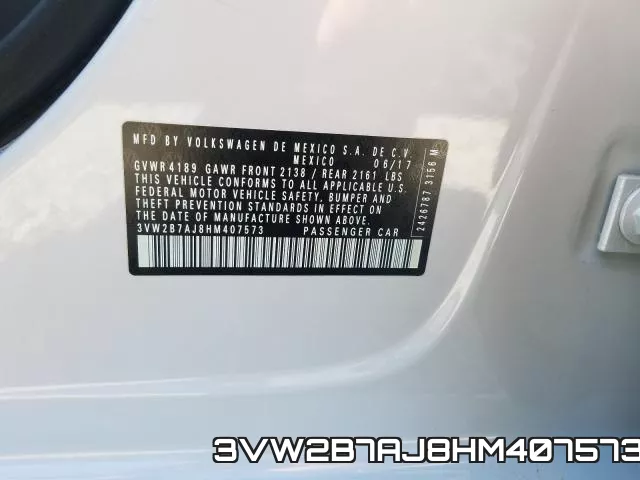3VW2B7AJ8HM407573 фото 2