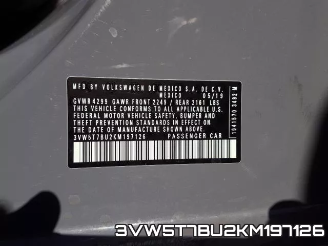3VW5T7BU2KM197126 фото 2
