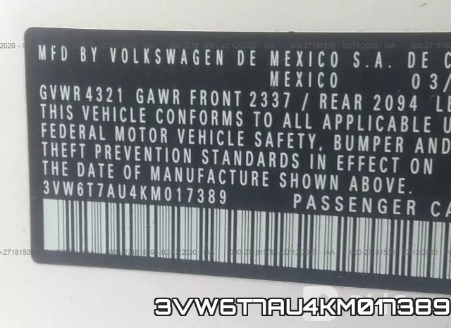 3VW6T7AU4KM017389 фото 10