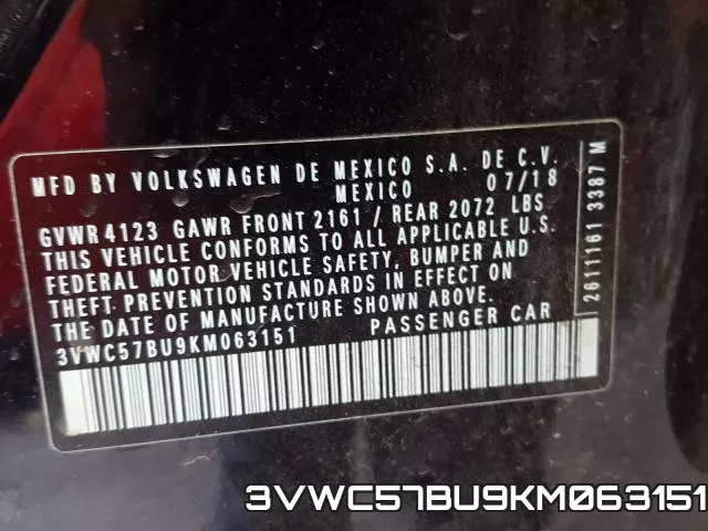 3VWC57BU9KM063151 фото 2